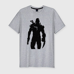 Футболка slim-fit Mass Effect N7 - Warrior, цвет: меланж