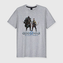 Футболка slim-fit Отец и сын GoW Ragnarok, цвет: меланж