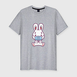Мужская slim-футболка Кролик в маске