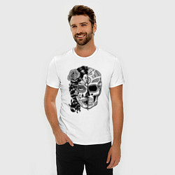 Футболка slim-fit Двуликий santa muerte, цвет: белый — фото 2