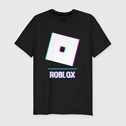 Мужская slim-футболка Roblox в стиле glitch и баги графики