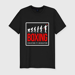 Мужская slim-футболка Boxing evolution its revolution