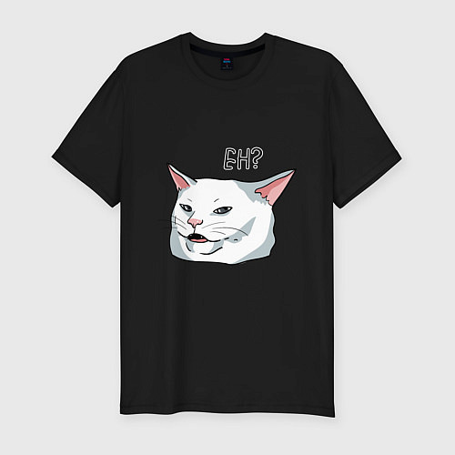 Мужская slim-футболка Eh?! / Черный – фото 1