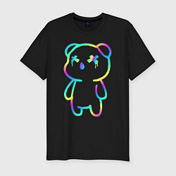 Мужская slim-футболка Cool neon bear