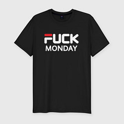 Мужская slim-футболка Fuck monday, fila, anti-brand