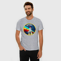 Футболка slim-fit NASA - emblem - USA, цвет: меланж — фото 2