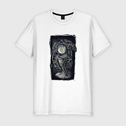 Мужская slim-футболка Объемный космонавт