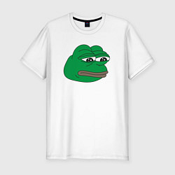 Футболка slim-fit Лягушонок Пепе-Frog Pepe, цвет: белый