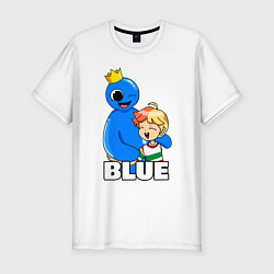 Мужская slim-футболка Радужные друзья Синий и малыш