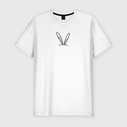 Мужская slim-футболка Ушки зайца контур