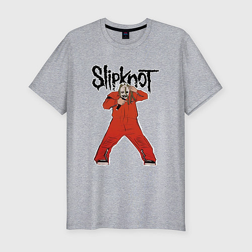 Мужская slim-футболка Slipknot fan art / Меланж – фото 1