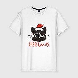Футболка slim-fit Meow - Christmas, цвет: белый