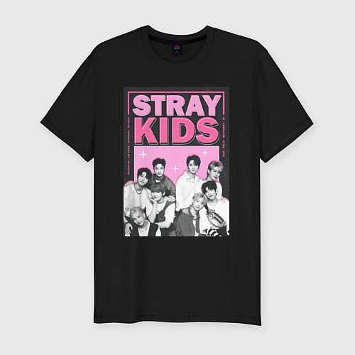 Мужская slim-футболка Stray Kids boy band / Черный – фото 1