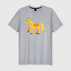 Мужская slim-футболка Золотая лошадка