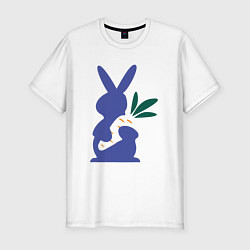 Мужская slim-футболка Синий кролик