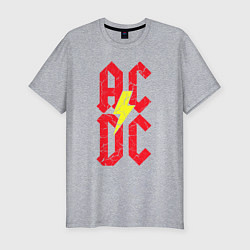 Футболка slim-fit AC DC logo, цвет: меланж