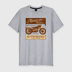 Мужская slim-футболка Ретро мотоцикл гранж