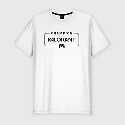 Футболка slim-fit Valorant gaming champion: рамка с лого и джойстико, цвет: белый