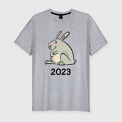 Мужская slim-футболка Большой кролик 2023