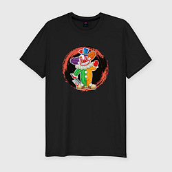 Мужская slim-футболка Мультяшный злой клоун Хэллоуин