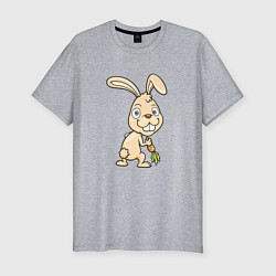 Мужская slim-футболка Кролик с морковкой