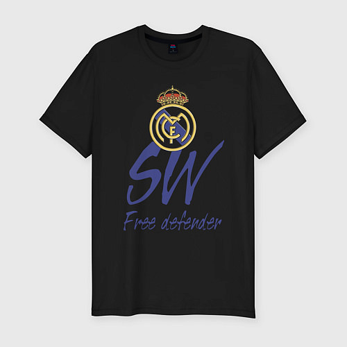 Мужская slim-футболка Real Madrid - Spain - sweeper / Черный – фото 1