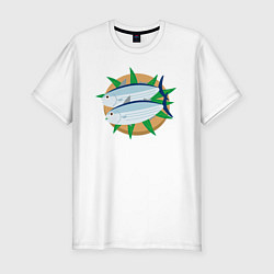 Мужская slim-футболка Полосатый тунец