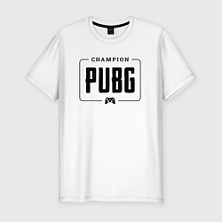 Мужская slim-футболка PUBG gaming champion: рамка с лого и джойстиком