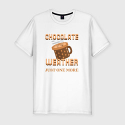 Футболка slim-fit Chocolate weather, just one more, цвет: белый