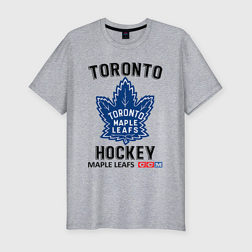 Мужская slim-футболка Торонто нхл / Меланж – фото 1