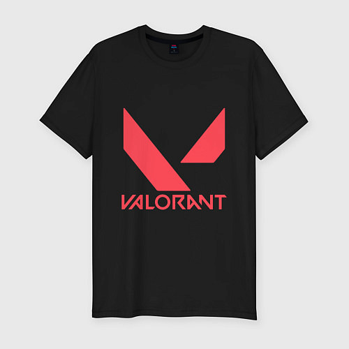 Мужская slim-футболка Valorant - logo / Черный – фото 1