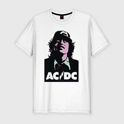 Мужская slim-футболка Angus young - ACDC