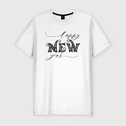 Футболка slim-fit 2023 Happy New Year, цвет: белый