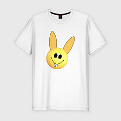 Мужская slim-футболка Кролик-смайлик