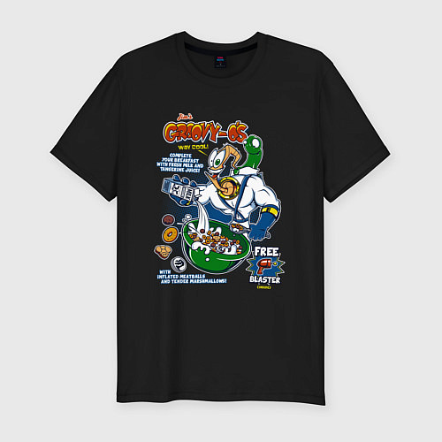 Мужская slim-футболка Червяк Джим / Черный – фото 1