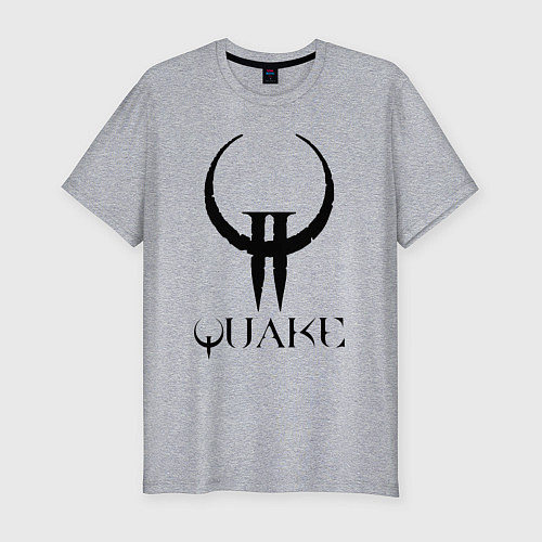 Мужская slim-футболка Quake II logo / Меланж – фото 1