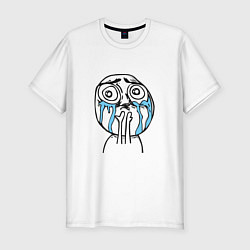 Мужская slim-футболка Crying meme