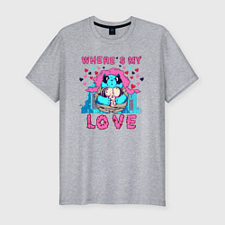 Мужская slim-футболка Где ты моя любовь