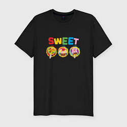 Мужская slim-футболка Мультяшные десерты