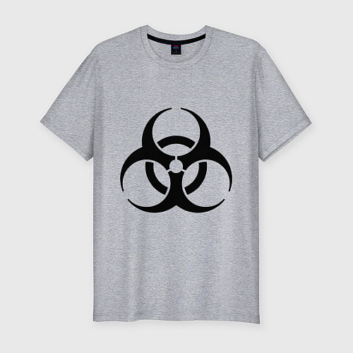 Мужская slim-футболка Biological hazard / Меланж – фото 1