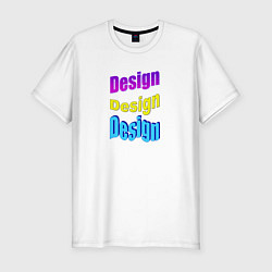 Футболка slim-fit Design - WordArt, цвет: белый