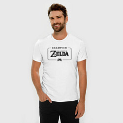 Футболка slim-fit Zelda gaming champion: рамка с лого и джойстиком, цвет: белый — фото 2