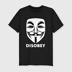 Футболка slim-fit Guy Fawkes - disobey, цвет: черный