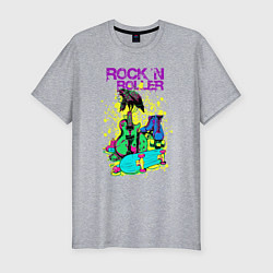 Мужская slim-футболка Граффити рок-н-роллер