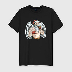 Мужская slim-футболка Крутой Санта