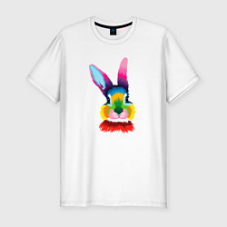 Мужская slim-футболка Поп-арт кролик