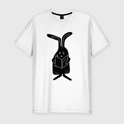 Футболка slim-fit Кролик пишет список дел, цвет: белый