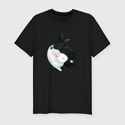 Мужская slim-футболка Кролики Инь Янь