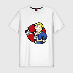 Футболка slim-fit Vault boy - skeleton, цвет: белый