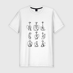 Мужская slim-футболка Разные кальяны